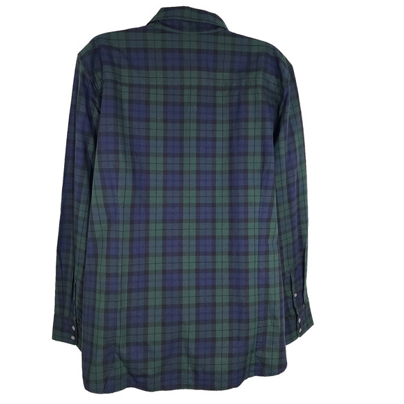 J. Crew Shirt 2X Black Watch Plaid Button Up Stretch Cotton Poplin Signature Fit - Picture 2 of 11